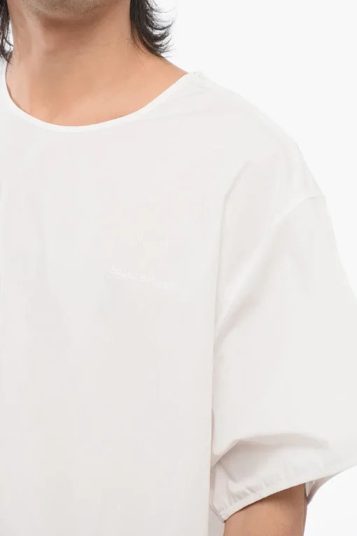 WALES BONNER Camicia In Popeline di Cotone con Coulisse Sul Fondo>Adidas Clearance