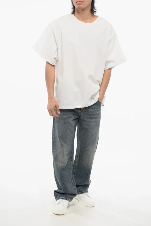 WALES BONNER Camicia In Popeline di Cotone con Coulisse Sul Fondo>Adidas Clearance