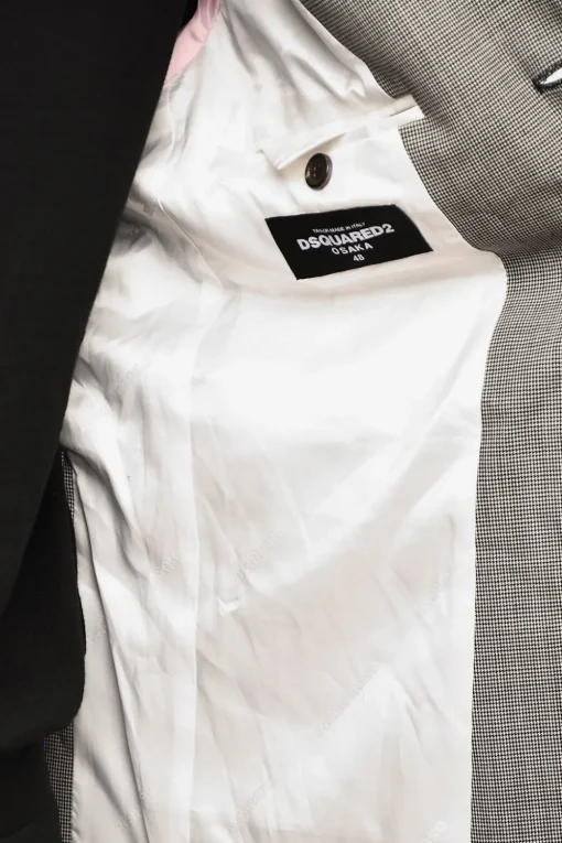 xgiacca a 3 bottoni pied-de-poule in lana vergine due spacchi>Dsquared2 Clearance