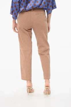 YS ARMY Pantaloni Chino in Denim con Cuciture Trasversali>Yves Salomon Fashion