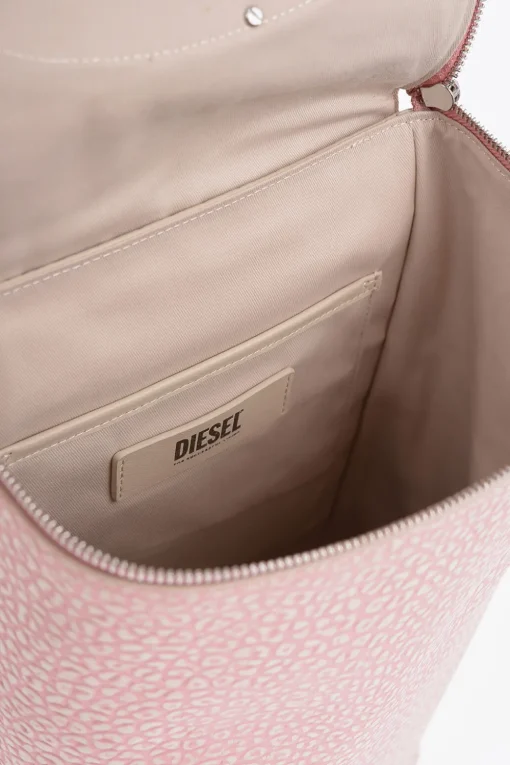 Zaino in Pelle Goffrata con Logo Applicato>Diesel Fashion