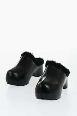 Sale Zoccoli In Pelle Con Imbottitura Shearling Donna Ballerine|Scarpe Basse