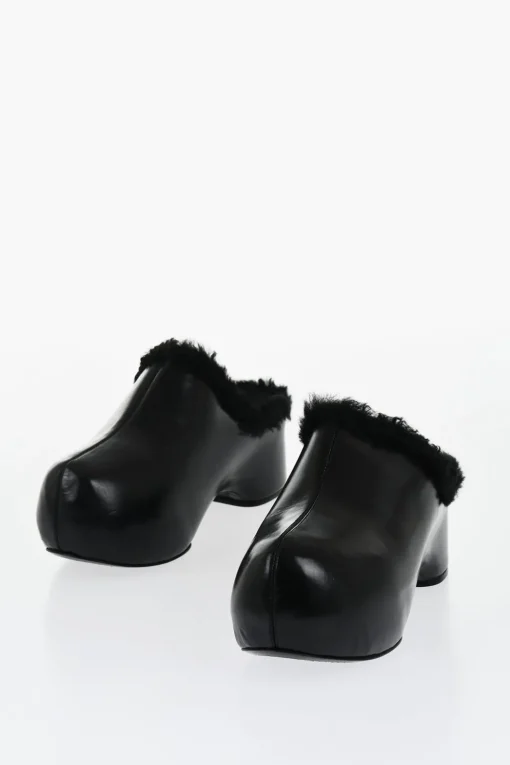 Sale Zoccoli In Pelle Con Imbottitura Shearling Donna Ballerine|Scarpe Basse