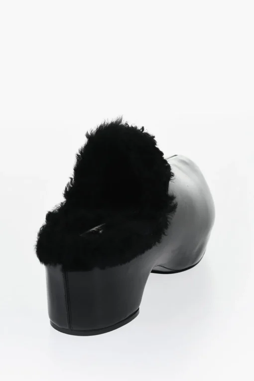 Sale Zoccoli In Pelle Con Imbottitura Shearling Donna Ballerine|Scarpe Basse