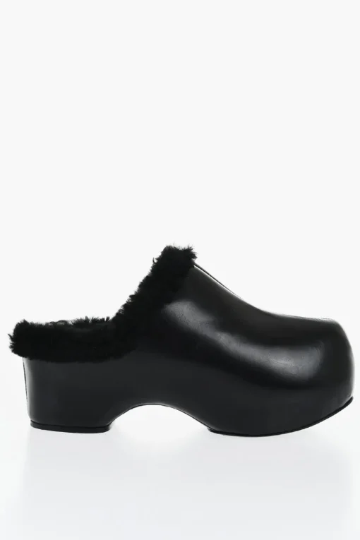 Sale Zoccoli In Pelle Con Imbottitura Shearling Donna Ballerine|Scarpe Basse